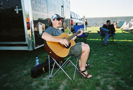 singing Playin' and singin' by the luggage trailer a few years ago.