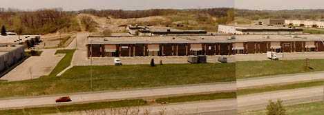 The industrial park that replaced the house and barns